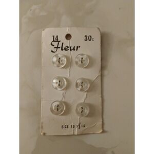 Vintage 14 Fleur Brand 4 Hole Buttons Size 18 7/16 New Old Stock